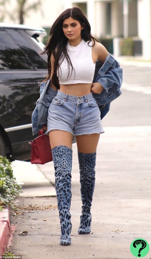 Kylie Jenner with thigh high boots