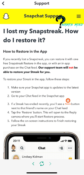 Snapstreak lost recovery | Whatsmind.com
