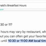 When do McDonalds Breakfast Hours Open and Close with Menus