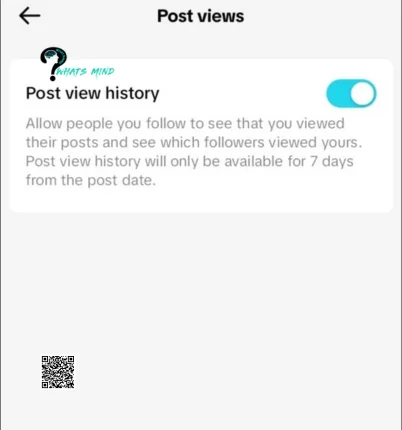 Here, turn on the “Post view history” toggle.