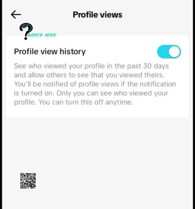 Enable the “Profile view history” toggle.