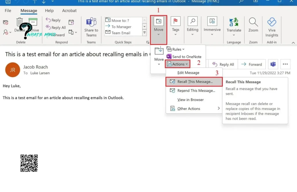How To Recall An Email In Outlook Via Desktop Outlook Client? 